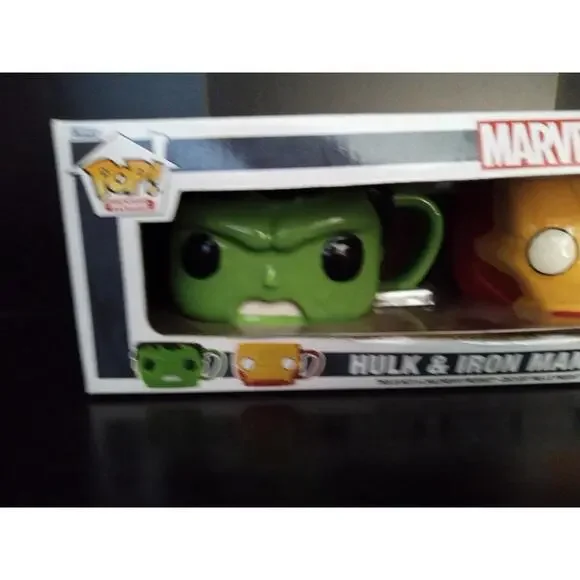 Funko Pop! Marvel Iron Man and Hulk Coffee Mug Set New with Box - Picture 2 of 4